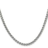 Chisel Stainless Steel Polished 4mm 22 inch Wheat Chain